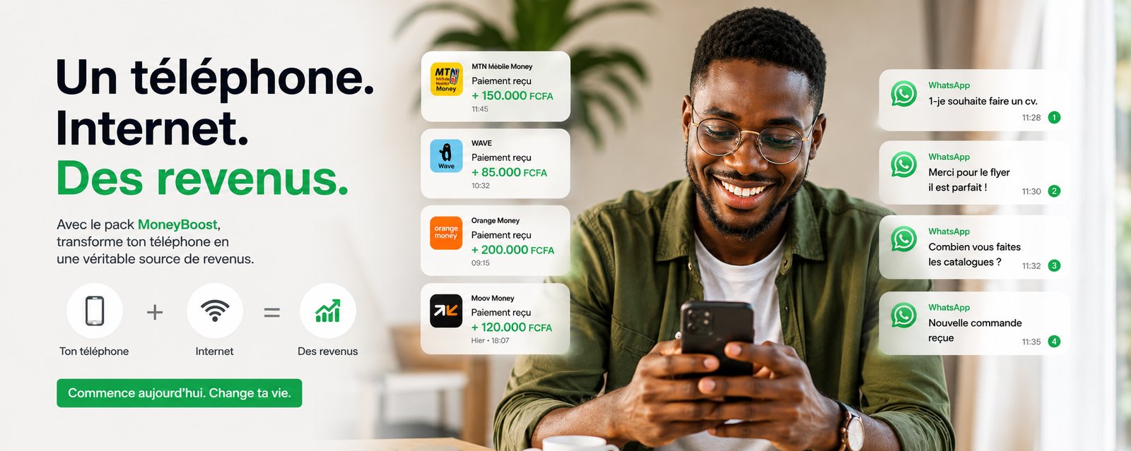 Ton téléphone, ta connexion, ton avenir avec Money Boost